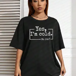 Slogan Grafikli Düşük Omuzlu Tişört