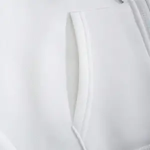 Slogan Graphic Drawstring Lined Kangaroo Pocket Hoodie Beyaz