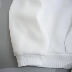 Slogan Graphic Drawstring Lined Kangaroo Pocket Hoodie Beyaz