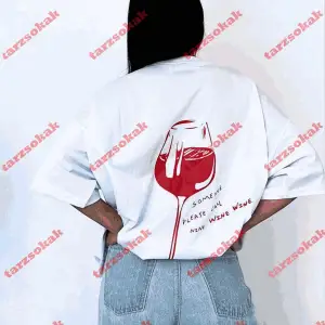 Slogan Unisex Yazılı Oversize Tshirt TWGWBR44