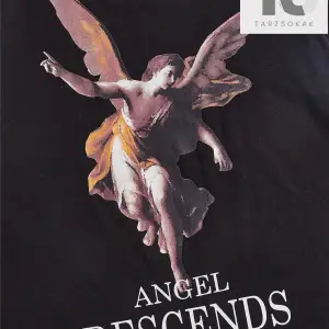 Sloganlı ve Melek Desenli Erkek Baskılı Yuvarlak Yaka T-Shirt