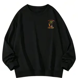 Sloganlı ve Tropikal Baskılı Düşük Sweat Gri