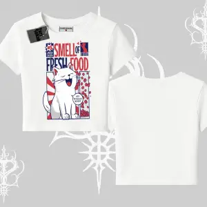 Smell of Fresh Food Kedi Baskılı Babby Tee Tshirt