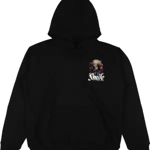 Smile Siyah Oversize Unisex Kapüşonlu Sweatshirt Hoodie