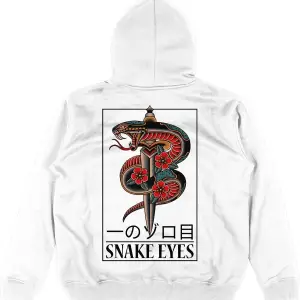 Snake Eyes Beyaz Oversize Unisex Kapüşonlu Sweatshirt Hoodie