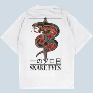 Snake Eyes Beyaz Oversize Unisex T-shirt