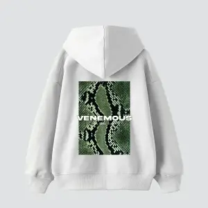 Snake Venomous Baskılı Oversize Unisex Premium Beyaz