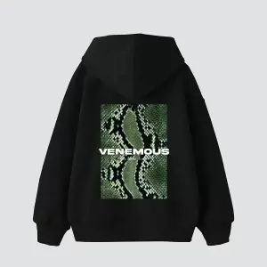 Snake Venomous Baskılı Oversize Unisex Premium Siyah