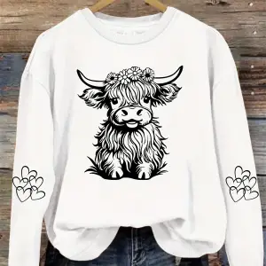 Sokak bayan kazak Kawaii karikatürler inek baskı Hoodie sıcak polar Crewneck rahat kazak sonb