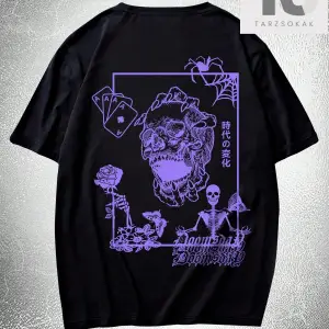 Sokak Hayatı Erkek Pamuk Mektup Araba Grafik Tişört