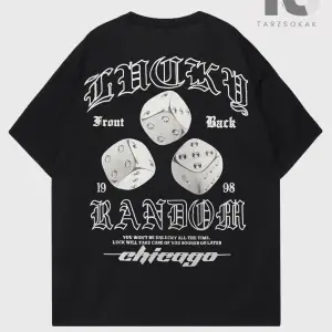 Sokak Hayatı Erkek Zar Mektup Grafikli Tişört