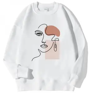 Sokak kadın Hoodie güzel kadınlar baskı basit vuruş kazak Sweatshirt yumuşak polar kazak sonb