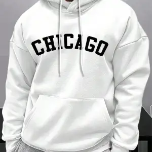 Sokak Mektup Chicago Baskı Erkekler Için Kapüşonlular Cep İpli Kazaklar Termal Polar Yumuşak