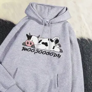 Sokak Womans Hoodies Kawaii benekli inek baskı tişörtü nefes gevşek polar sıcak kazaklar sonb