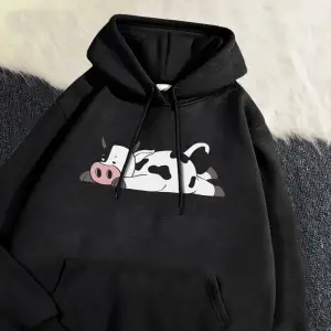 Sokak Womans Hoodies Kawaii benekli inek baskı tişörtü nefes gevşek polar sıcak kazaklar sonb