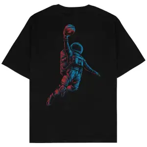 Space Basket Siyah Oversize Unisex T-shirt