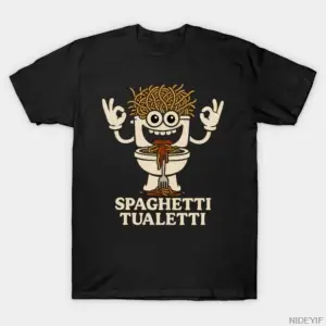 Spagetti Tualetti İtalyan Brainrot Meme T-shirt Erkekler Kadınlar Için % 100% Pamuk T Shirt 3