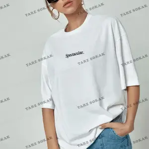 Spectacular Beyaz Oversize Salas Boyfriend Kadın