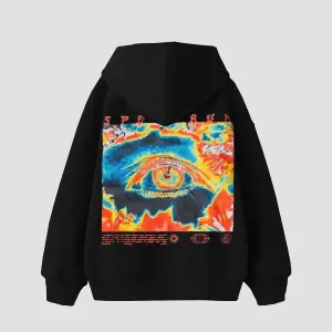 Spectrum Sırt Baskılı Oversize Unisex Siyah