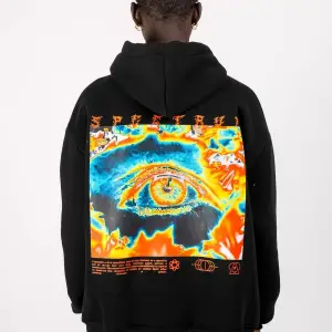 Spectrum Sırt Baskılı Oversize Unisex Siyah