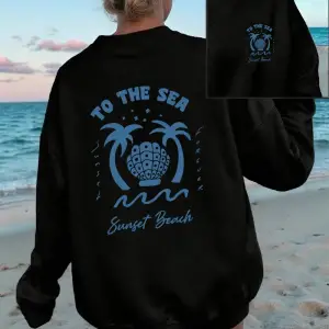 Sperm Balinası Mavi Baskılı Sweatshirt Kadın Polar Sıcak Bol Kapüşonlu Sweatshirt Bisiklet Ya
