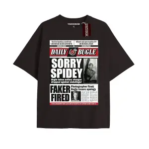 Spider-Man Gazete baskı Model No Way Home Tshirt