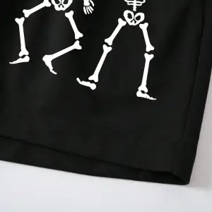 Spider Web & Heart Print Drawstring Waist Şort