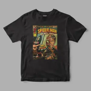 Spiderman Old Comicbook Baskılı Tişört
