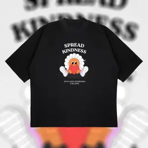 Spread Kindness Oversize Unisex Pamuklu Nefes Alan Kalın Kumaşlı