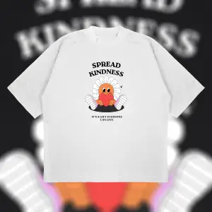 Spread Kindness Oversize Unisex Pamuklu Nefes Alan Kalın Kumaşlı