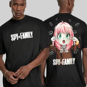 Spy X Family Anya Forger Ön Arka Baskılı Unisex Siyah