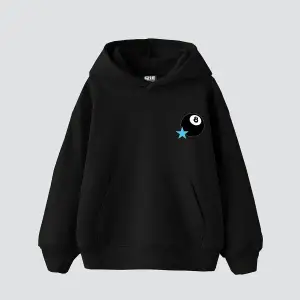 Star Eight Ball Baskılı Oversize Unisex Beyaz