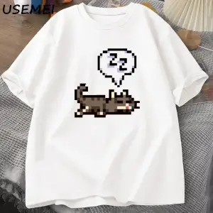 Starvalley vadisi uyku kedi Sploot grafik T shirt erkekler rahat komik kısa kollu tişört Unis 2907