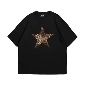 Starz Leopar Baskılı 24/1 Oversize Unisex Beyaz