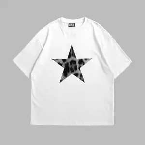 Starz Leopar Baskılı V2 24/1 Oversize Unisex Beyaz