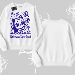 Stay Cool Kedi Baskılı Biskilet Sweatshirt