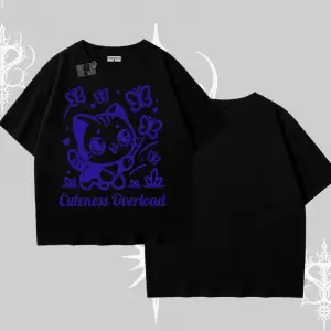 Stay Cool Kedi Baskılı Kayık Yaka Tshirt