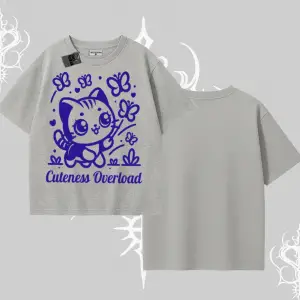 Stay Cool Kedi Baskılı Kayık Yaka Tshirt