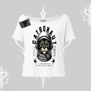 Stay Cool Kedi Baskılı Oversize Tshirt
