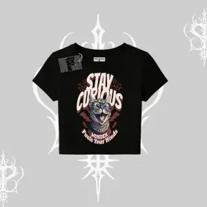 Stay Curious Kedi Baskılı Babby Tee Tshirt
