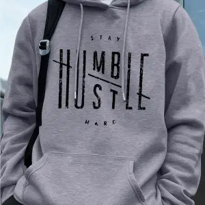 Stay Humble Hustle Hard Printing Erkekler İçin Kapüşonlu Sweatshirt Sonbahar Polar Sıcak Swea