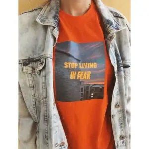 Stop Living In Fear - T-shirt Turuncu