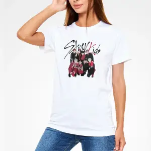 Stray Kids K-Pop Beyaz Unisex Tişört T-Shirt