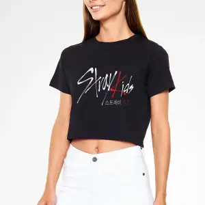 Stray Kids K-pop Siyah Crop Top Tişört