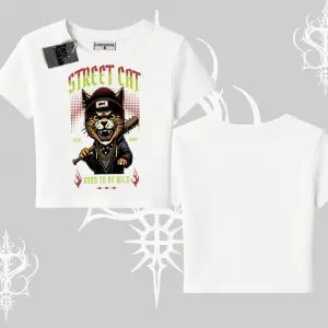 Street Cat Kedi Baskılı Babby Tee Tshirt
