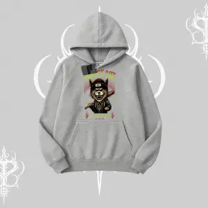 Street Cat Kedi Baskılı Kapşonlu Sweatshirt