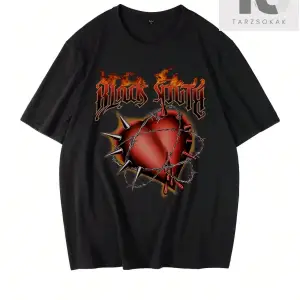 Street Life Erkek Alev Kalp Baskılı T-Shirt