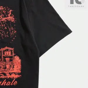 Street Life Erkek Kafatası ve Yazı Baskı Kısa Kollu Tişört