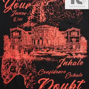 Street Life Erkek Kafatası ve Yazı Baskı Kısa Kollu Tişört