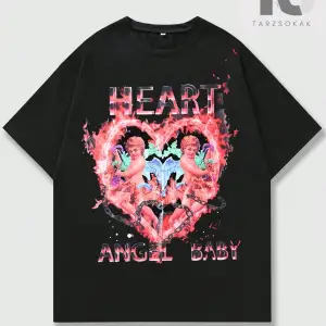 Street Life Erkek Kalp ve Harf Grafikli Tişört